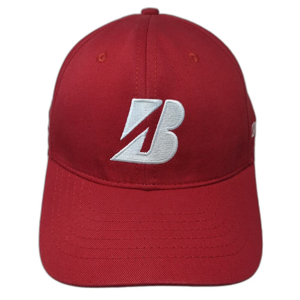 Bridgestone Golf Baseball Cap Red M Stretch Fit B330 Logo Side Embroidery Hat